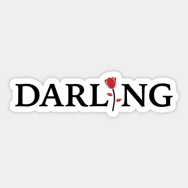 Darling With Rose Sticker by RobinBobbinStore